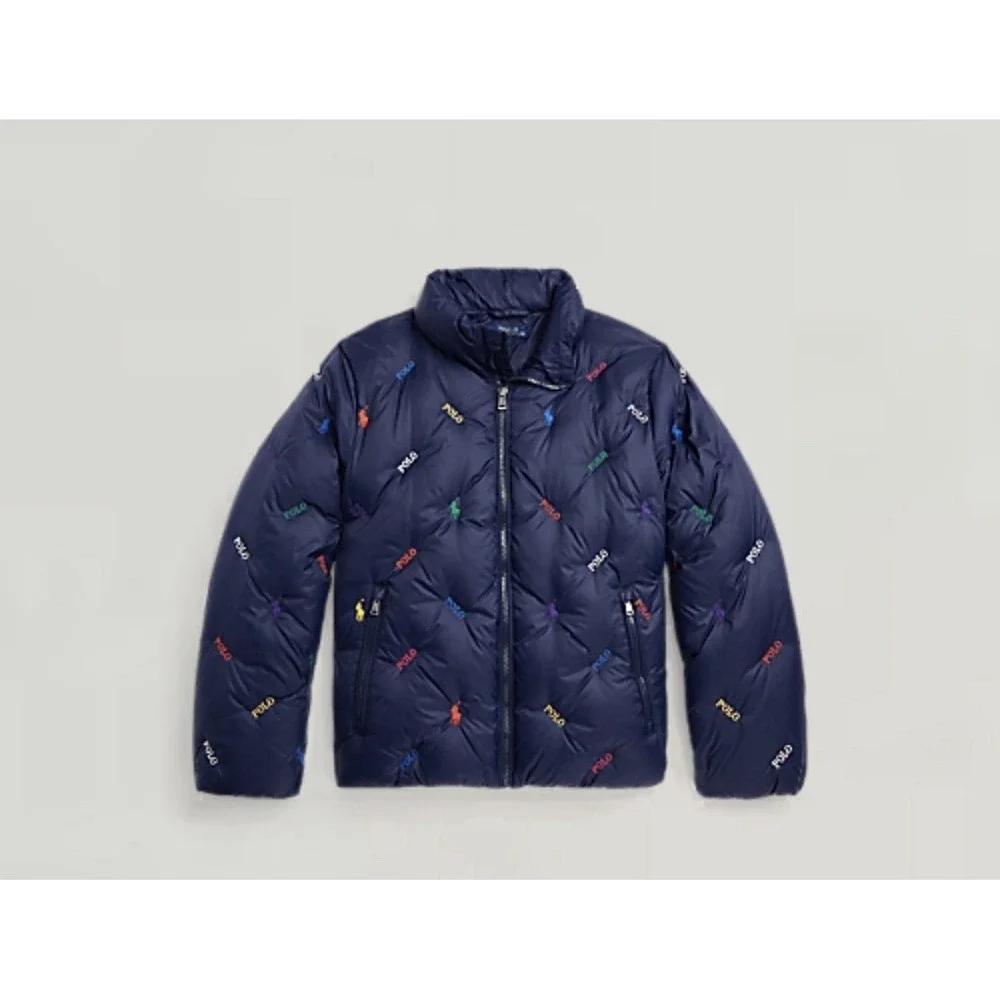 Polo Ralph Lauren Logo Pony 700 Fill‎ Down Jacket Youth Medium 8-10 NWT $185